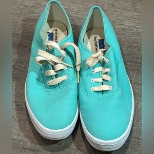 Like New Women’s Keds 9.5 Comfort Orthotics Insole Teal Lace Up Sneakers EUC
